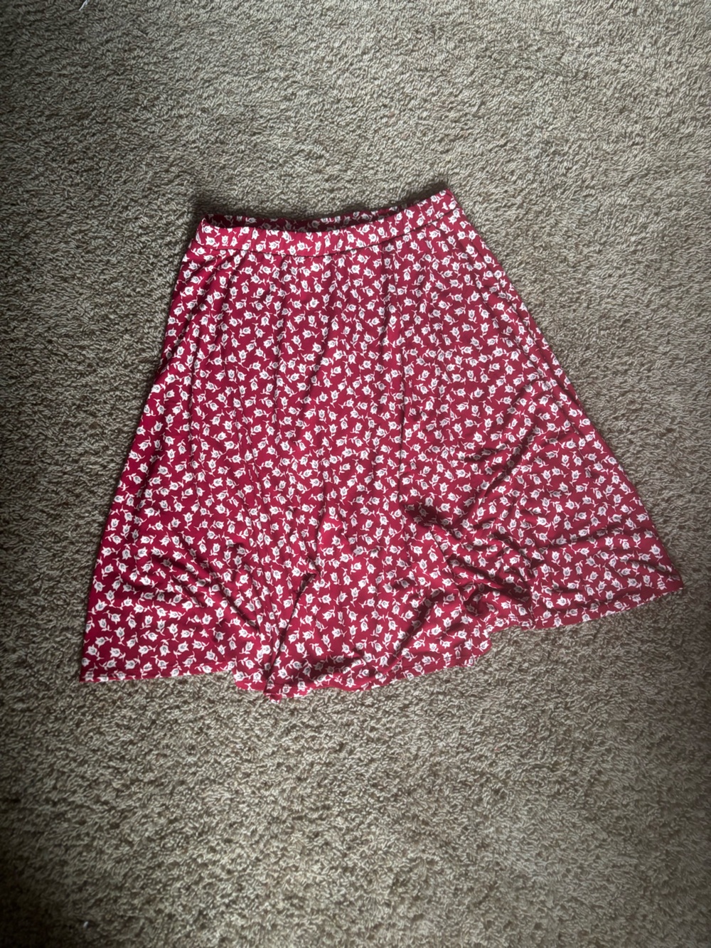 Gilli Red Floral Circle Skirt